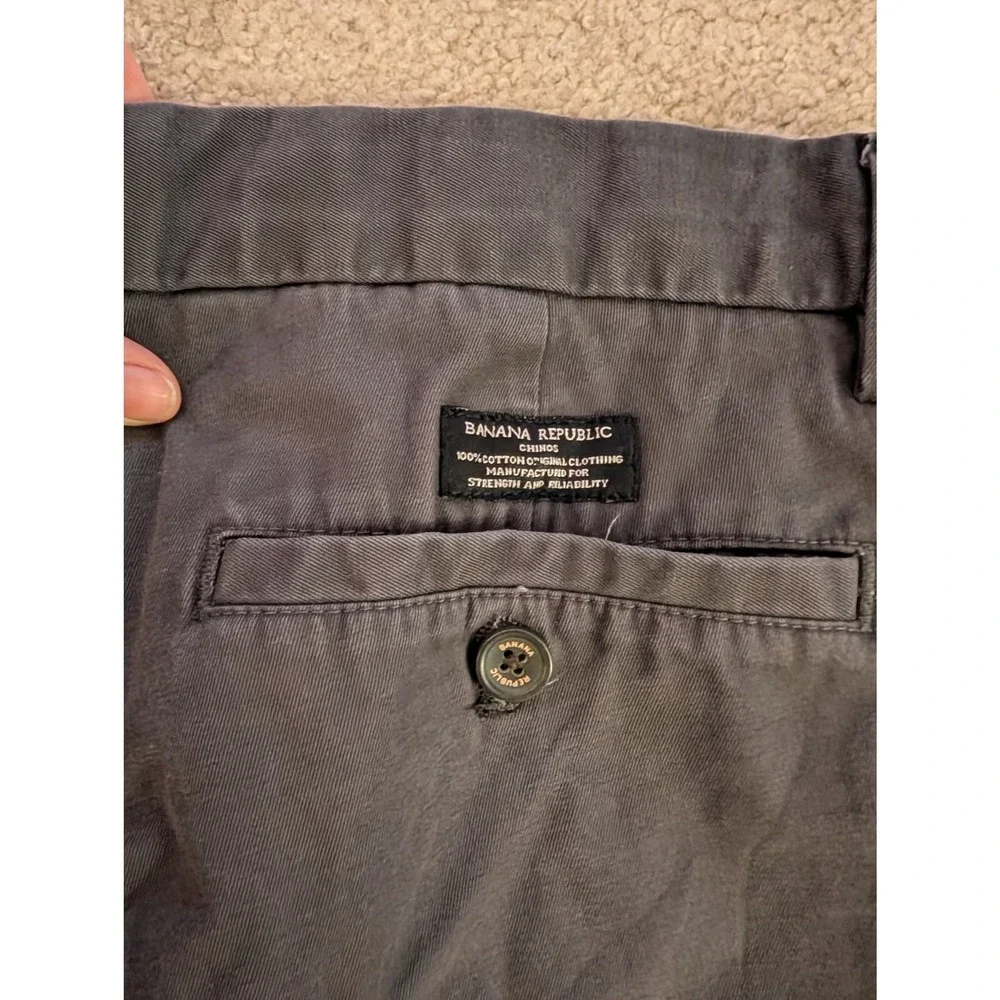 Banana Republic Men's Emerson Chino Pants Dark Gray‎ Straight Cotton- 31/30